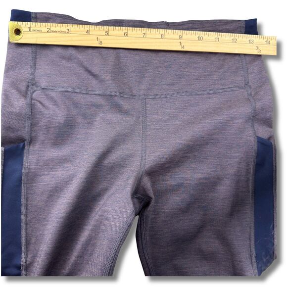 Athleta 7/8 Leggings M Medium Ultimate Stash Pocket Tight Heather Purple/Blue - Picture 7 of 9